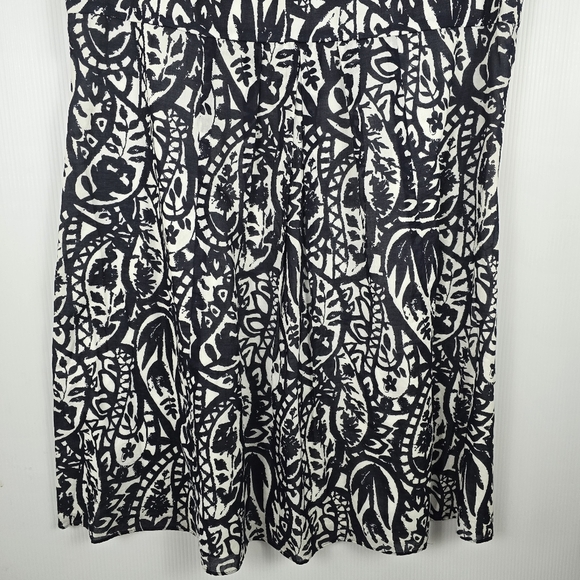Lands' End Women's Black And White Pattern Suplice Sleeveless Dress Cotton 18 - Picture 7 of 15